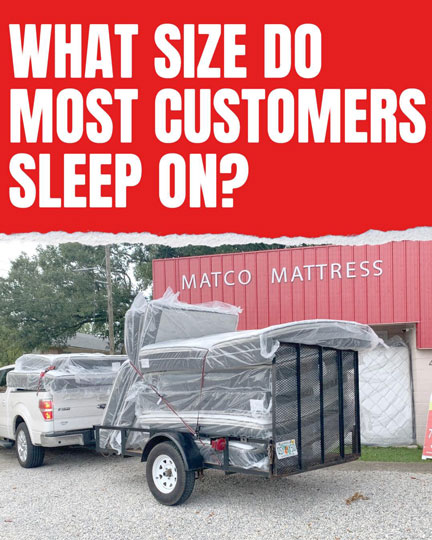 What size do most customers sleep on in Pensacola, Florida?